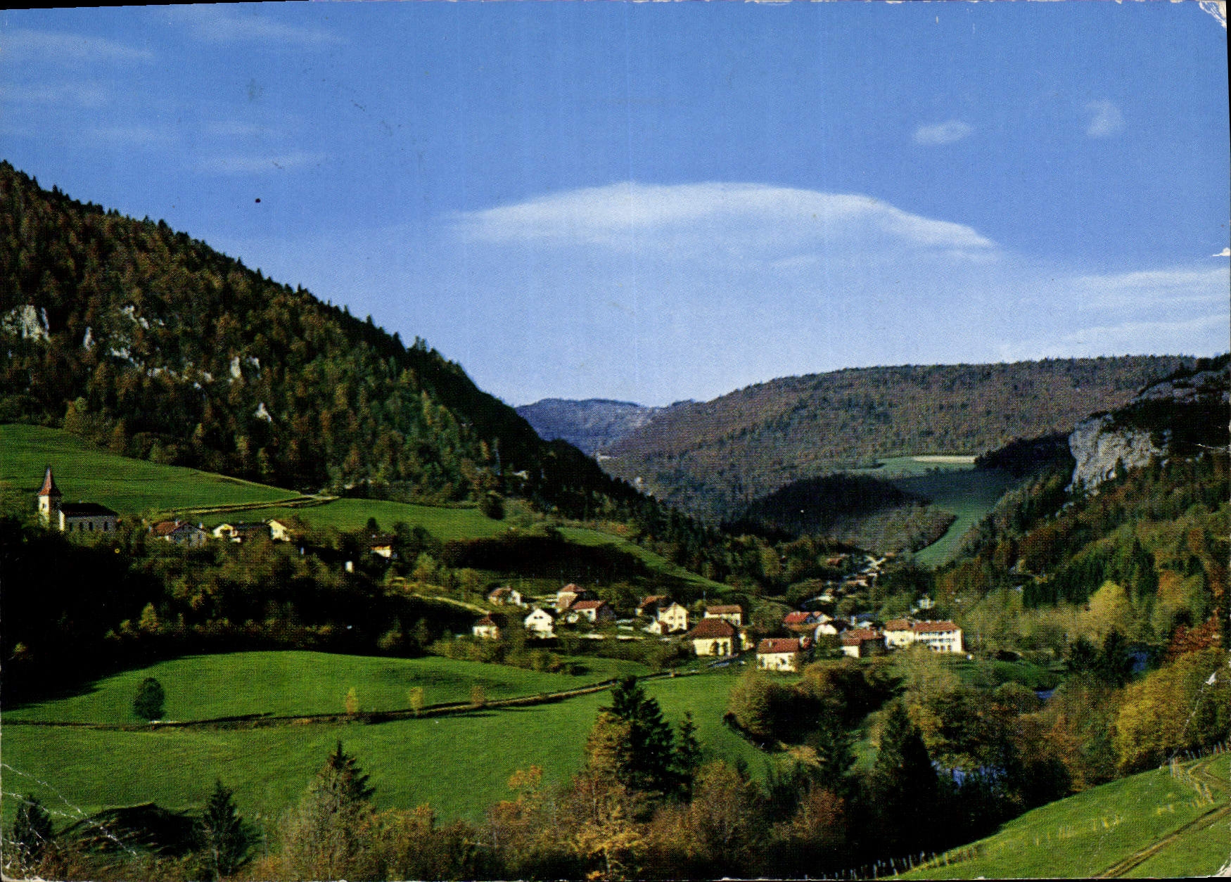 CPSM Goumois le Doubs et le rocher du singe 