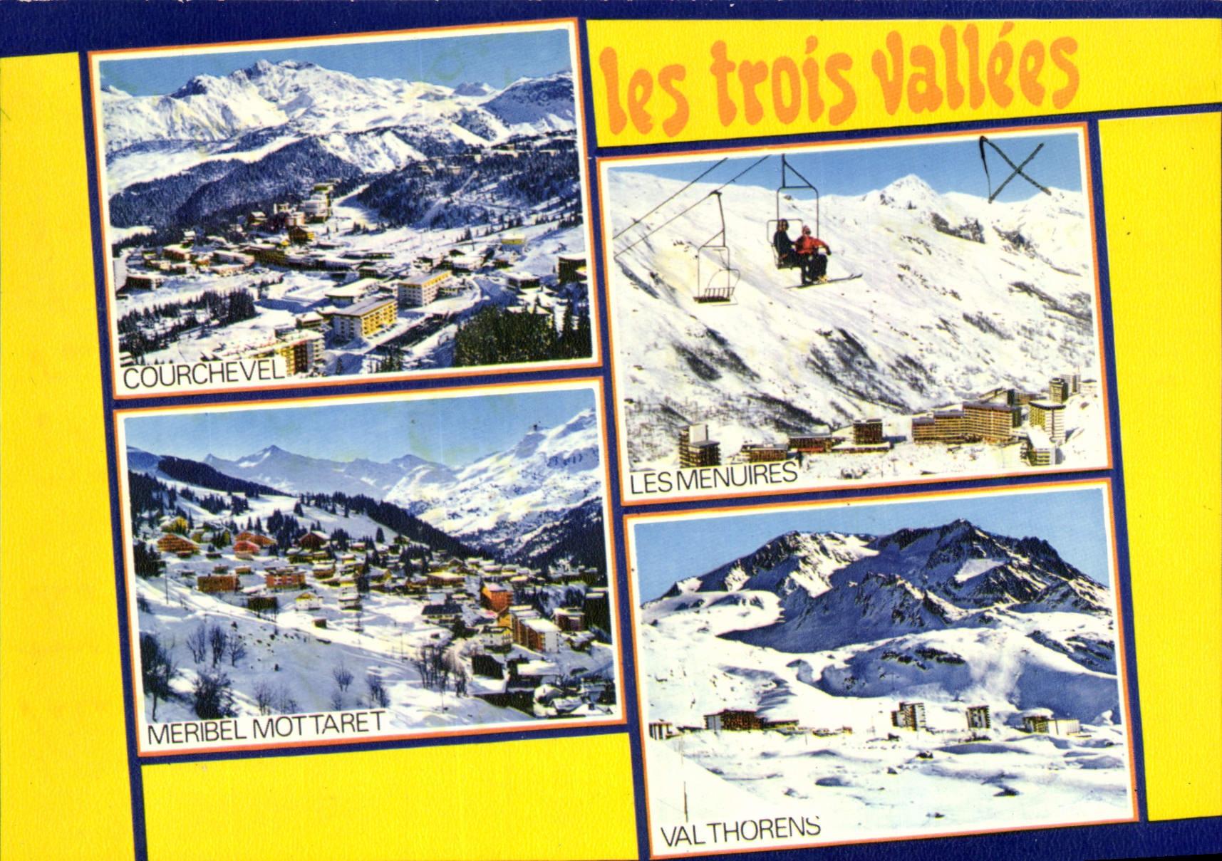 CPSM Les Trois Valles Savoie Courchevel Meribel Mottaret les Menuires Val Thorens 