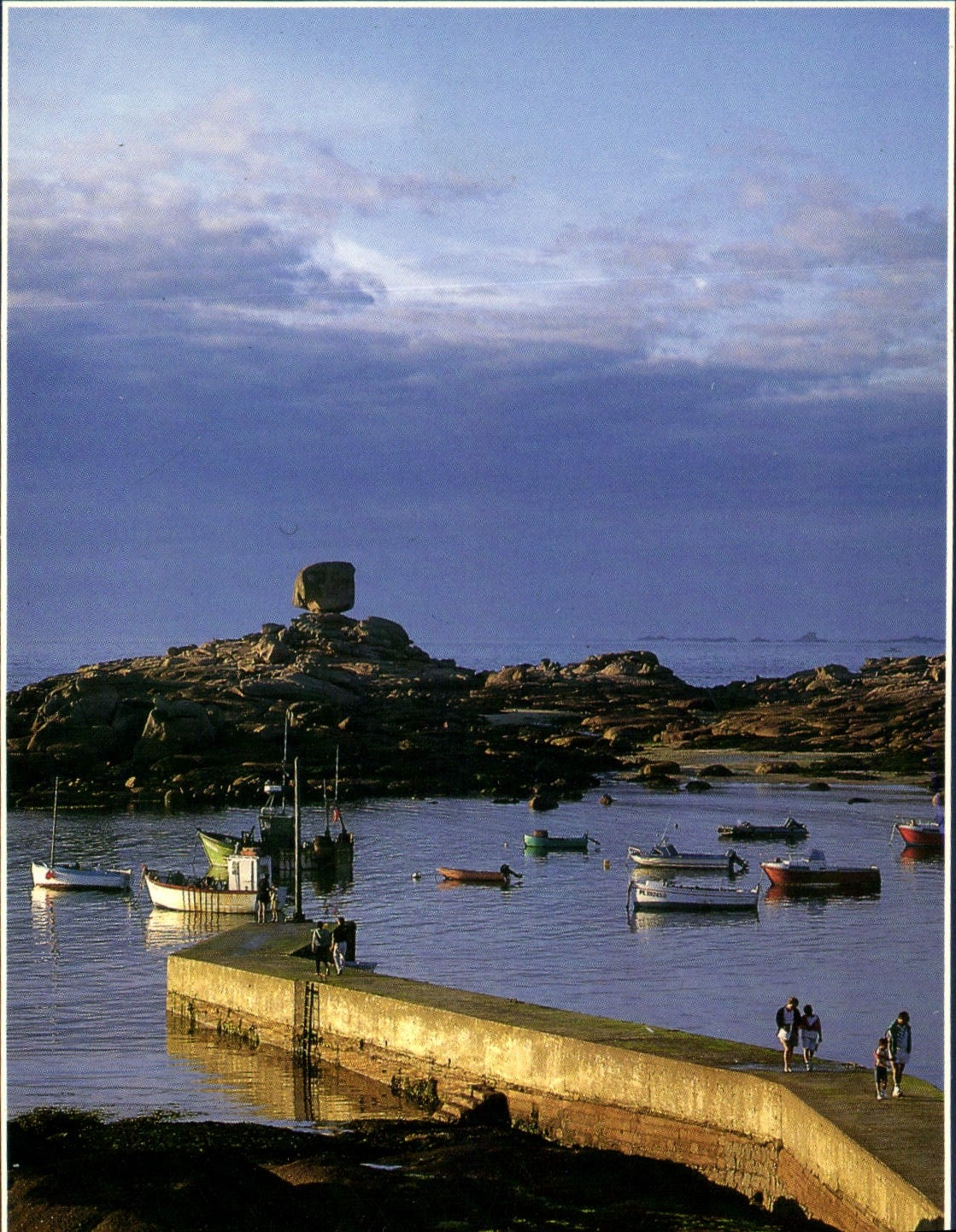 CPSM La Cote de Granit Rose le rocher du et le port Tregastel