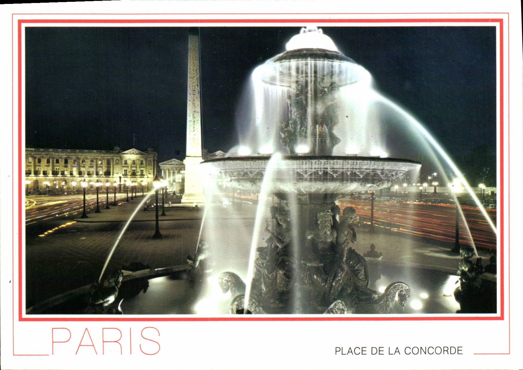 CPSM Paris la place de la Concorde Illuminee