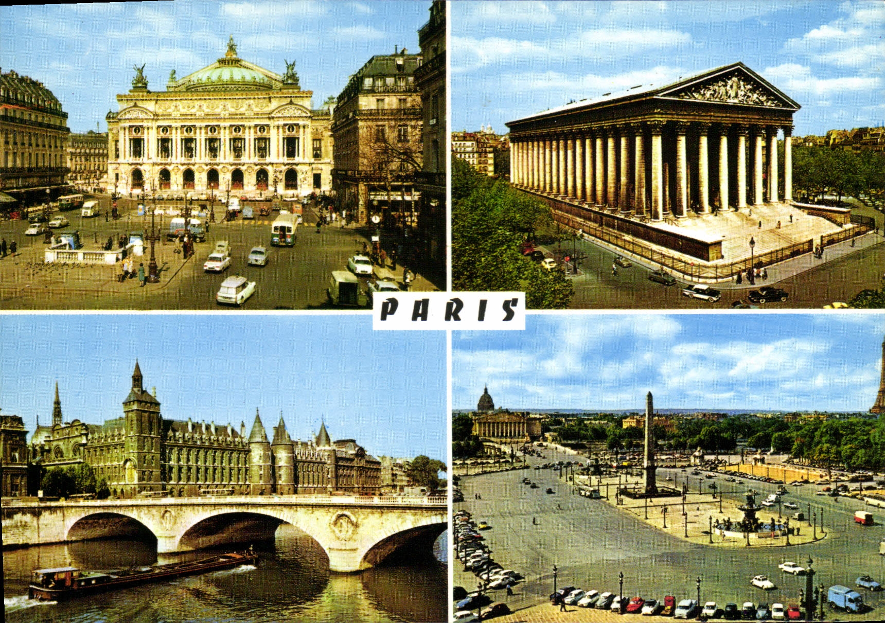 CPSM Paris Theatre de l'Opera la Madeleine la Conciergerie place de la Concorde