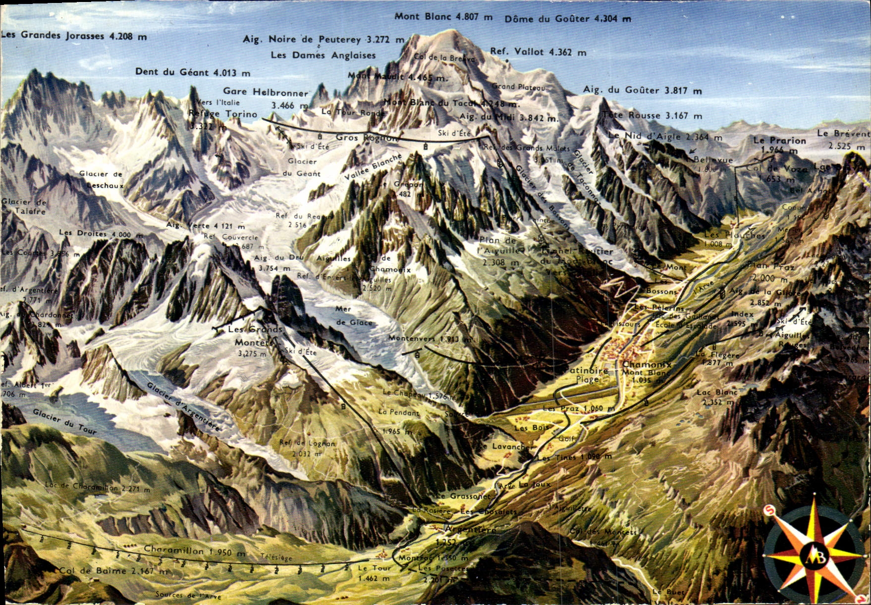 CPSM Vallee de Chamonix Mont Blanc