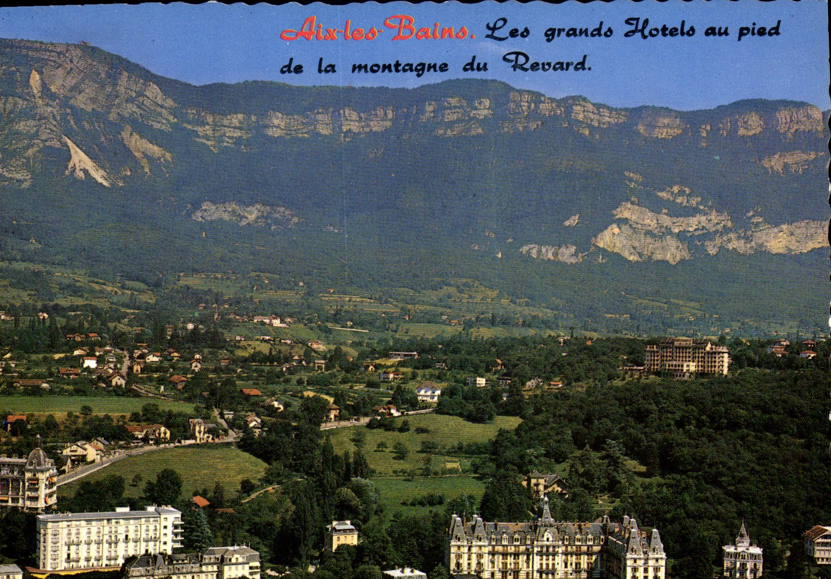 CPSM Aix les Bains Savoie les grands hotels et la chaine du Revard