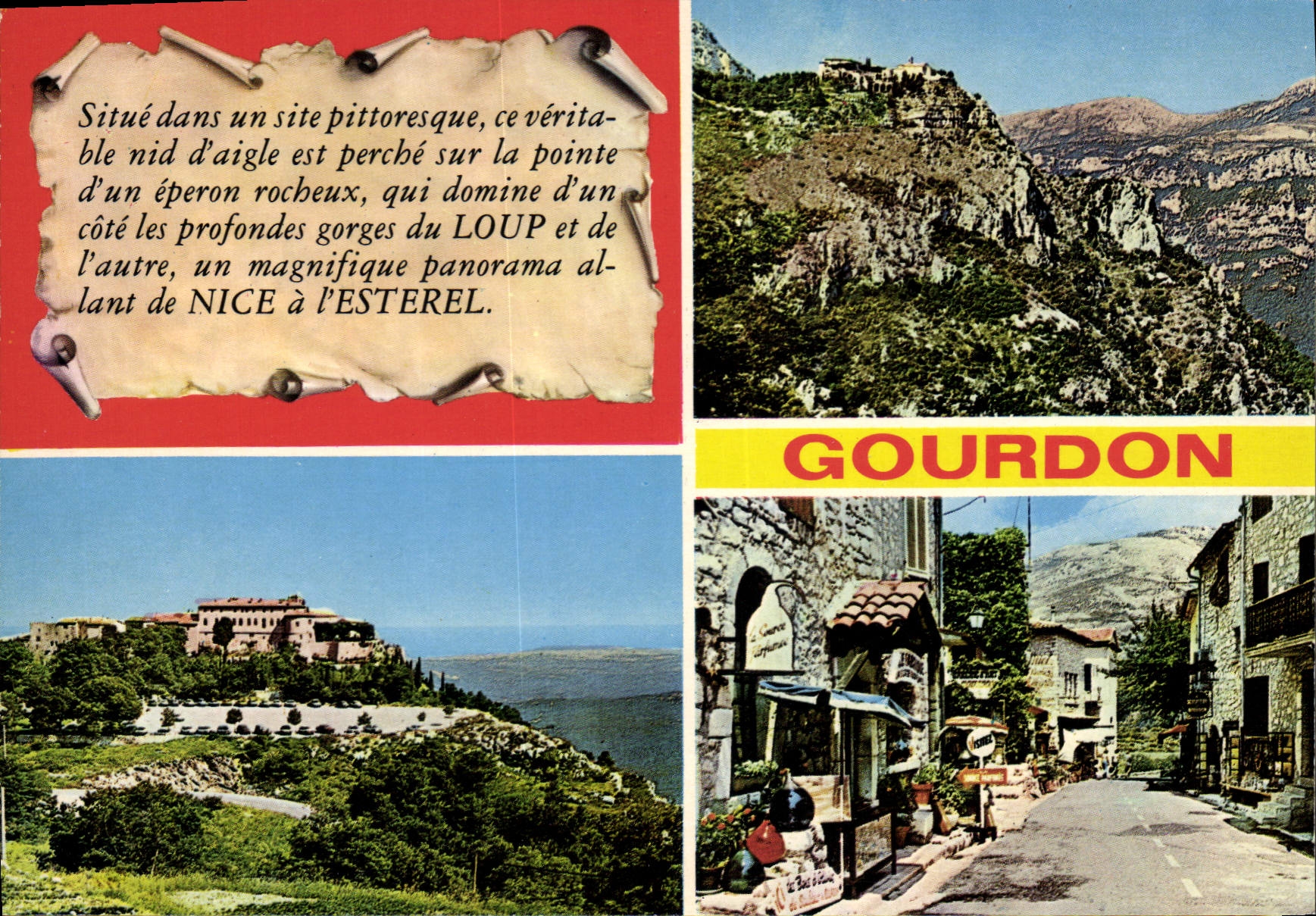 CPSM La Cote d'Azur et son arriere pays pittoresque Souvenir de Gourdon