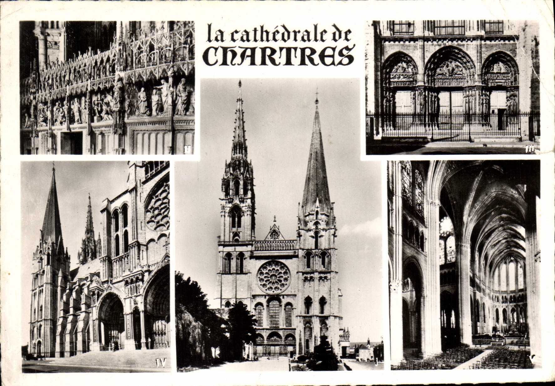 CPSM La Cathedrale de Chartres facade principal Pourtour du Choeur portail Royal XII s facade sud le