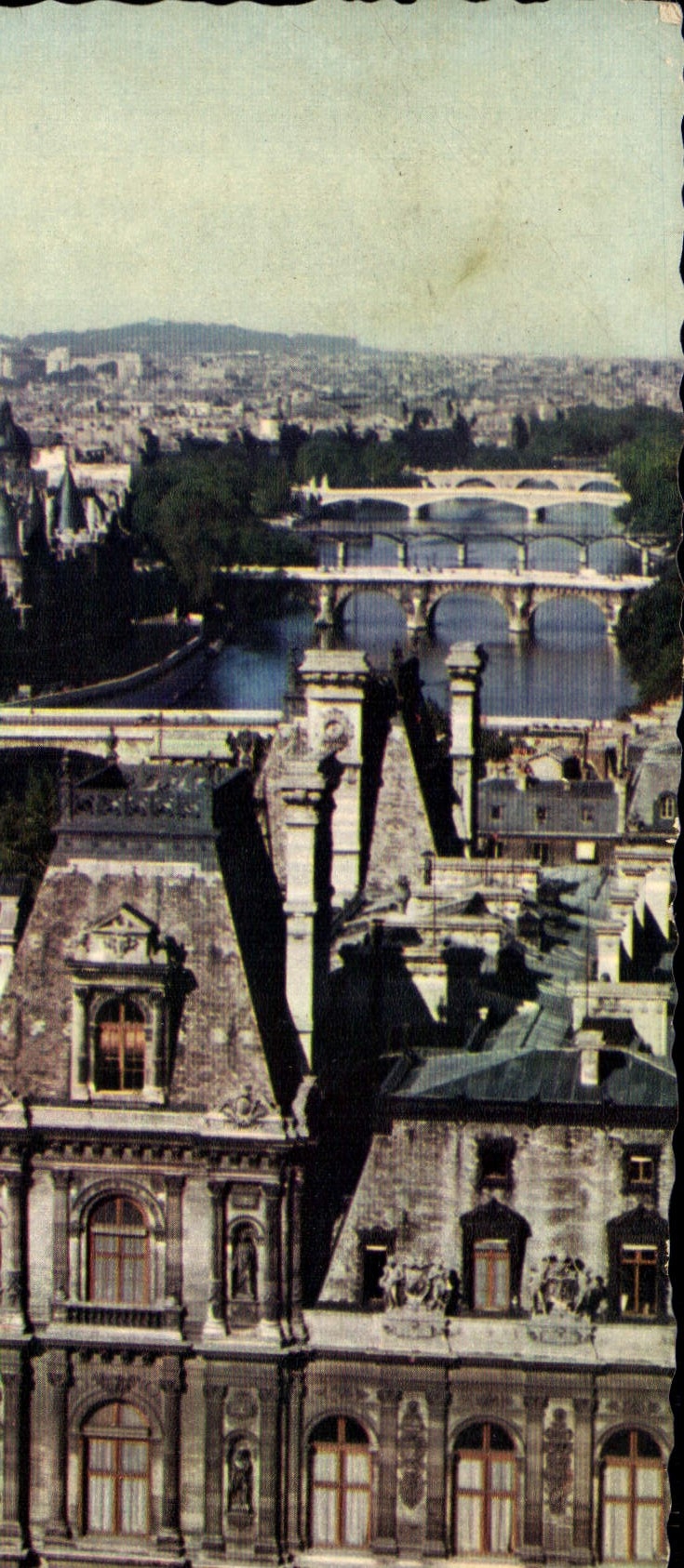 CPSM Paris panorama sur les sept ponts 