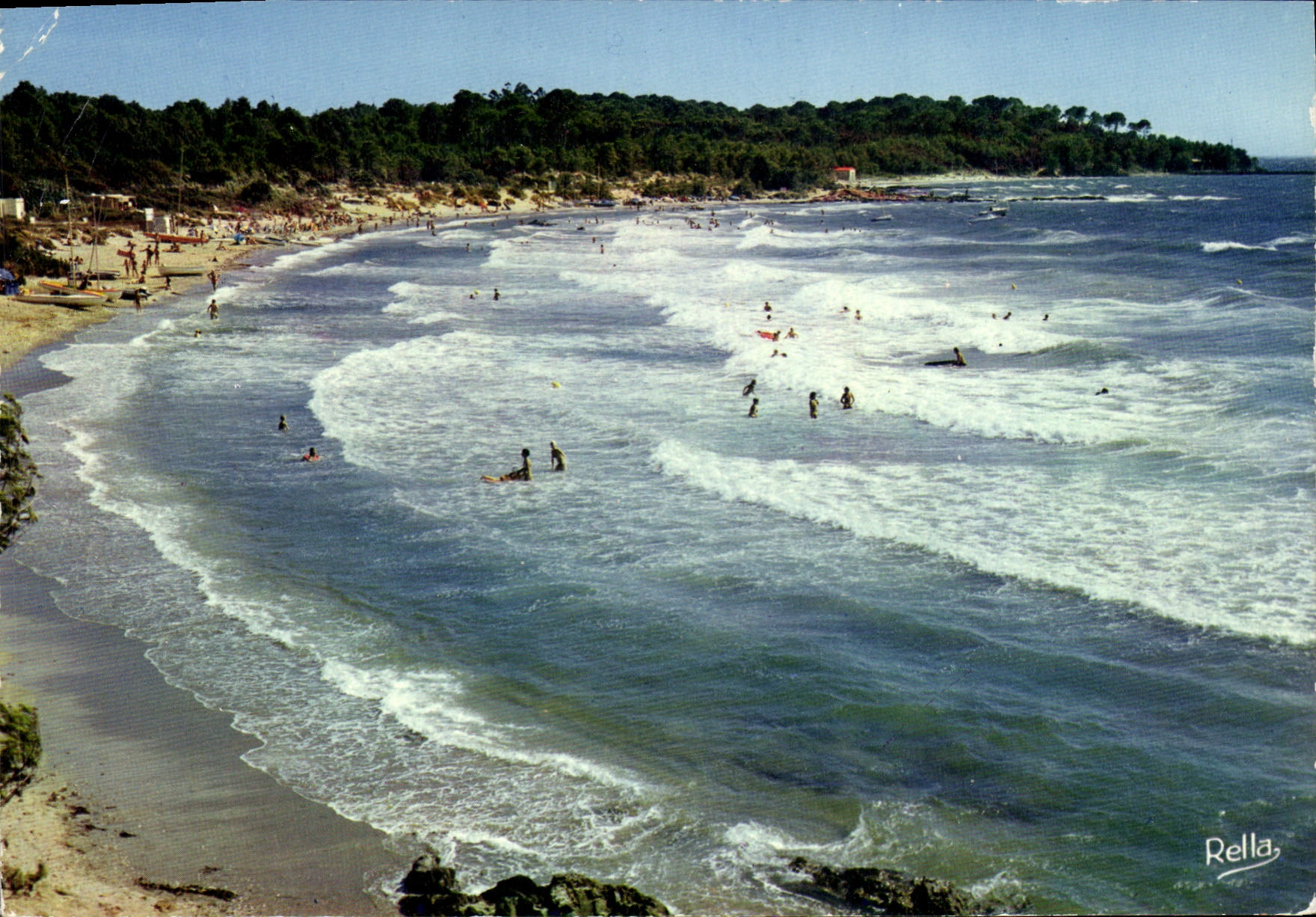 CPSM La Cote des Maures environs de Bormes les Mimosas Var la plage de Cabasson un jour de Mistral