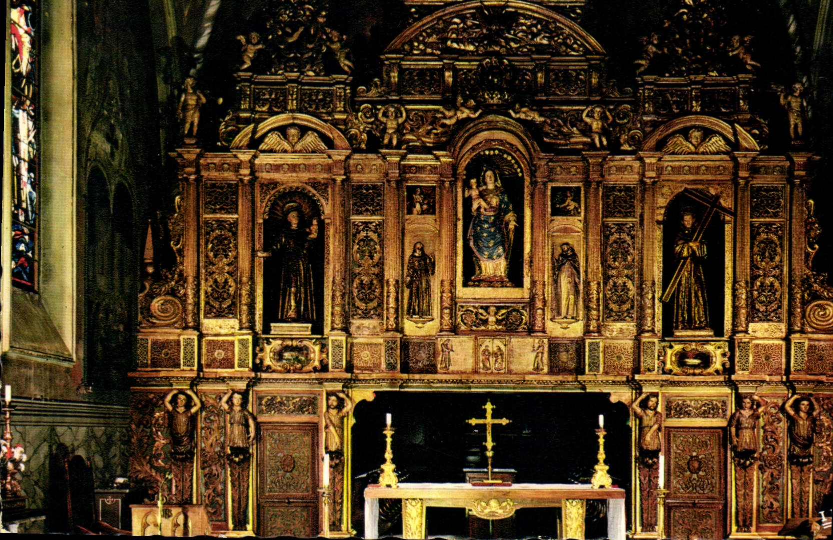 CPSM Reflets de la Cote d'Azur Nice A M le Monastere de Cimiez le retable de la Vierge Miraculeuse 1