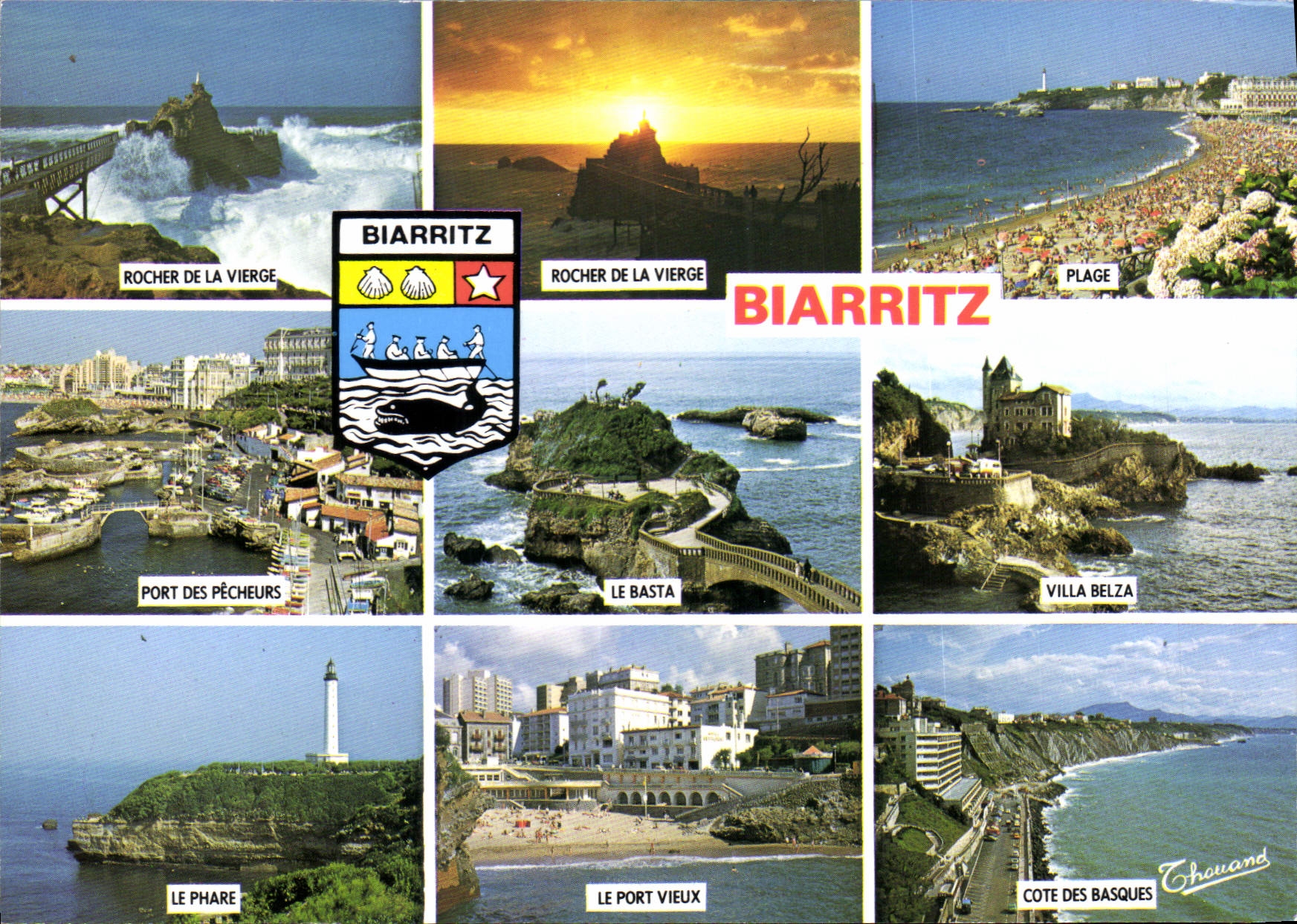 CPSM Biarritz Rocher de la vierge Port des Pecheurs Rocher de la Vierge le Basta 