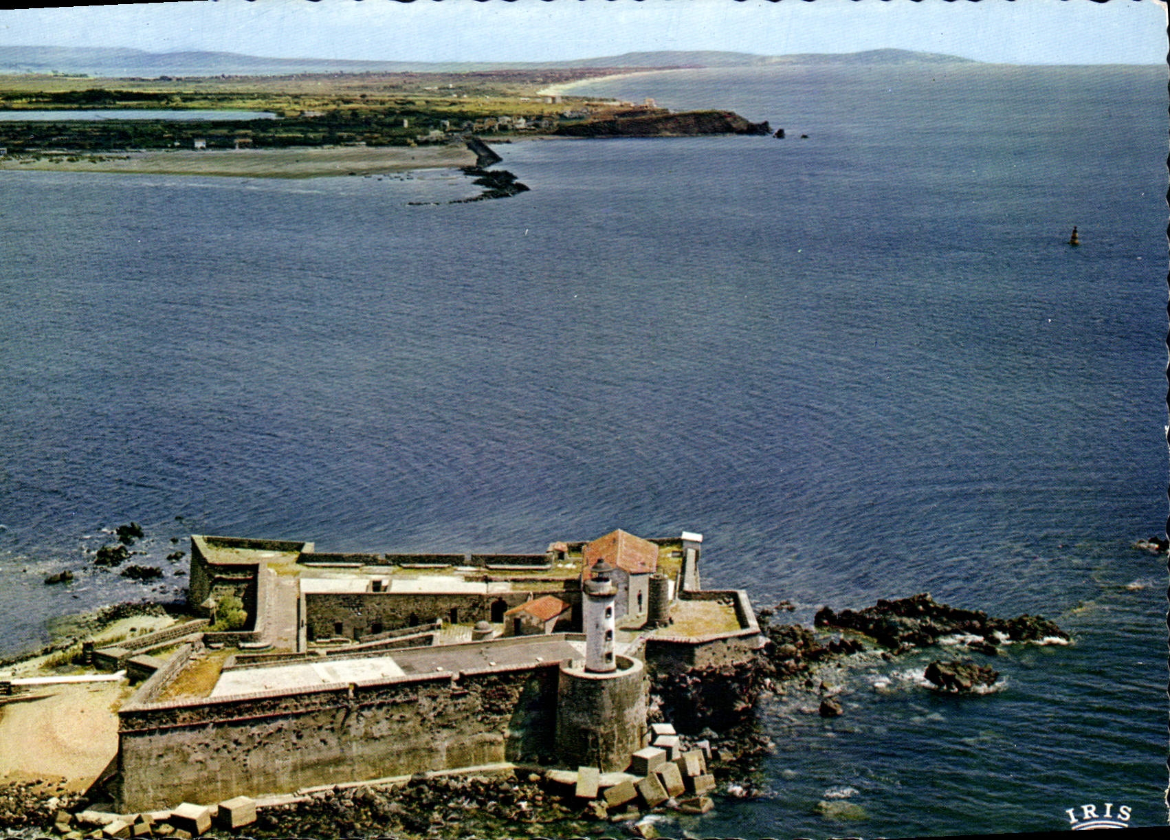 CPSM Pres du Cap d'Agde Herault Le Fort brescou vu du ciel