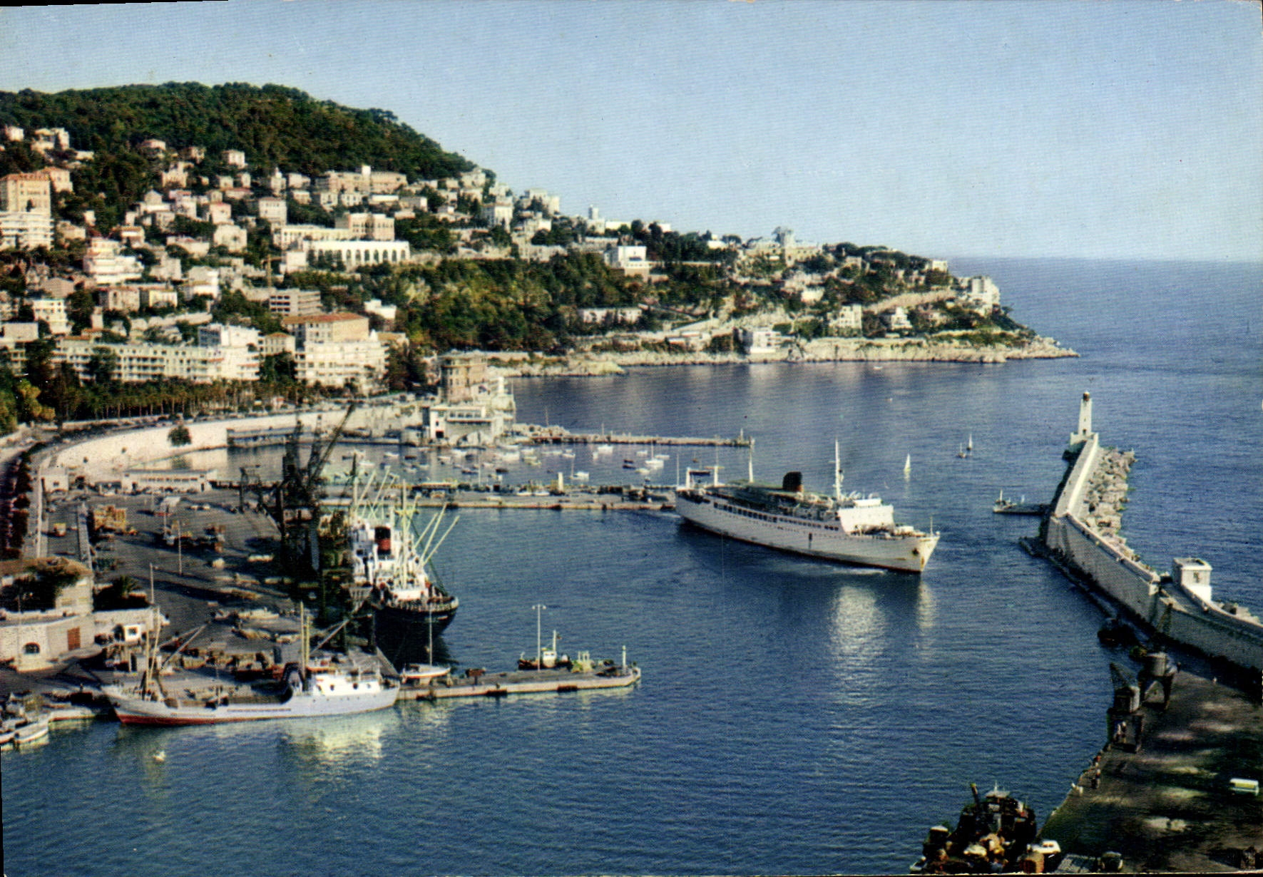 CPSM La Cote d'Azur Nice l'Entree du Port et le Mont Boron 