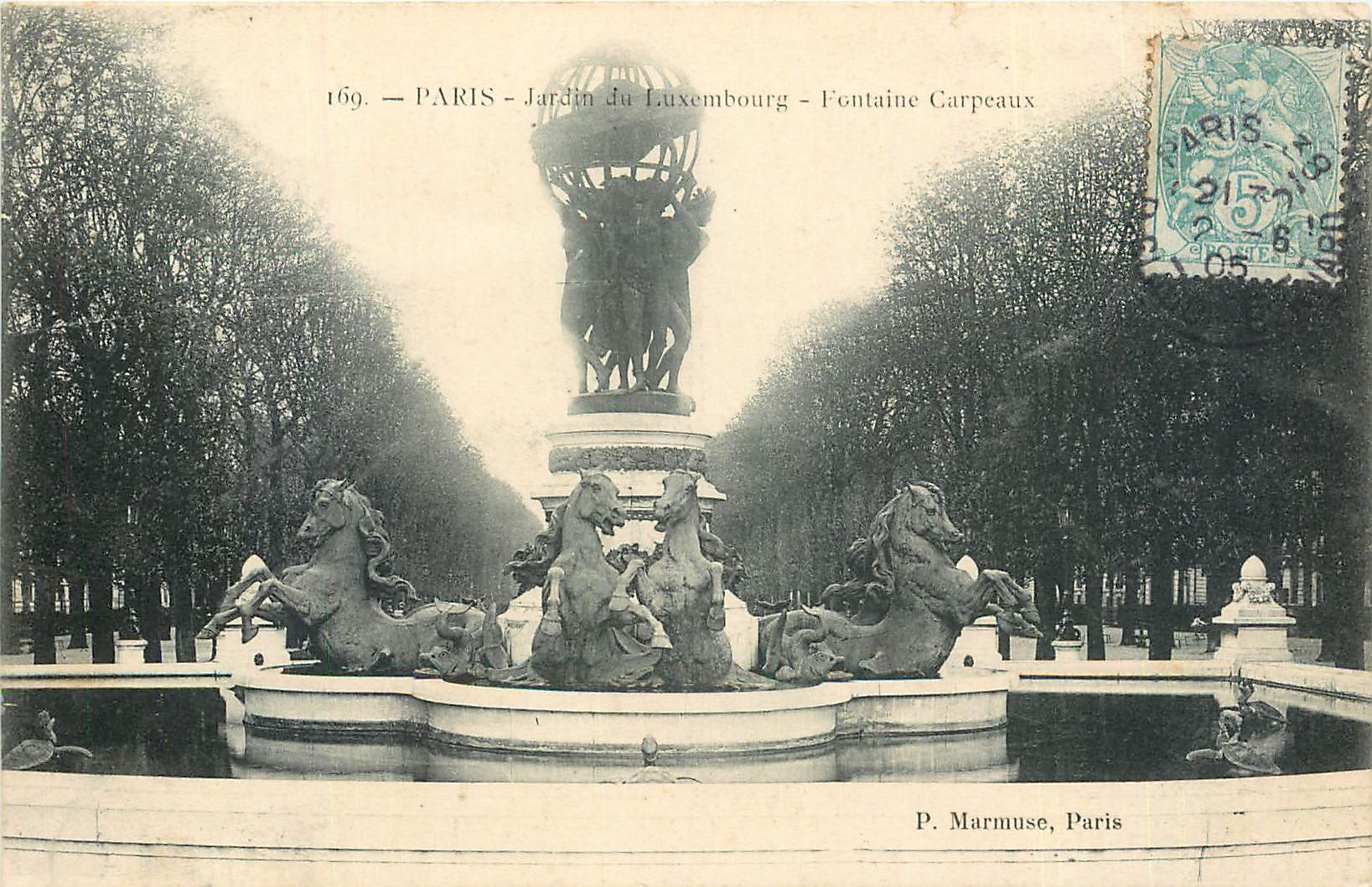CPA Paris Jardin de Luxembourg Fontaine Caprpeaux