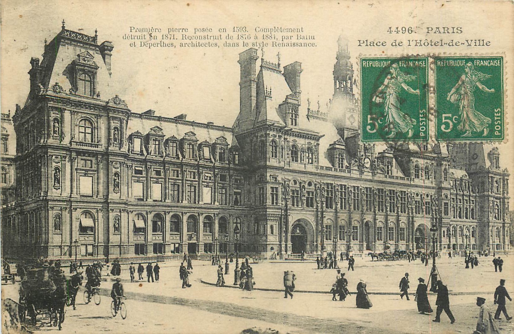 CPA Paris Place de l'Hotel de Ville