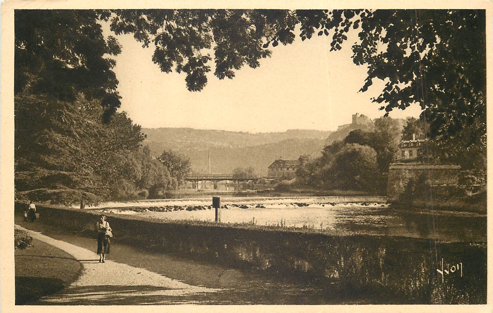 CPA Besancon (Doubs) Promenade Micaud les rives du Doubs au barrage