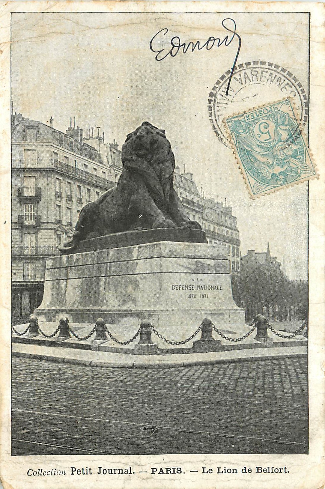 CPA Petit Journal Paris le lion de Belfort