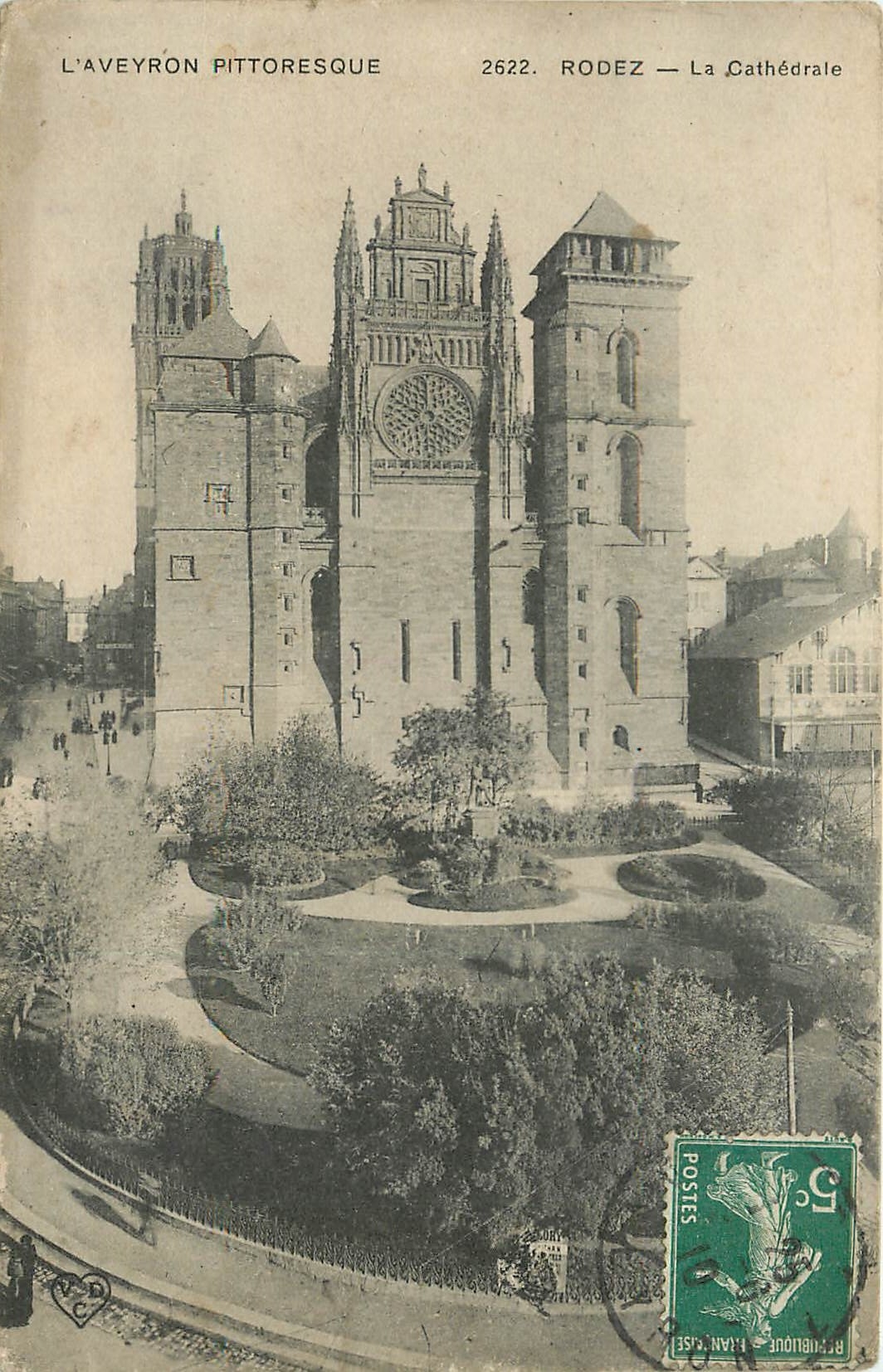 CPA L'Aveyron Pittoresque Rodez la cathedrale