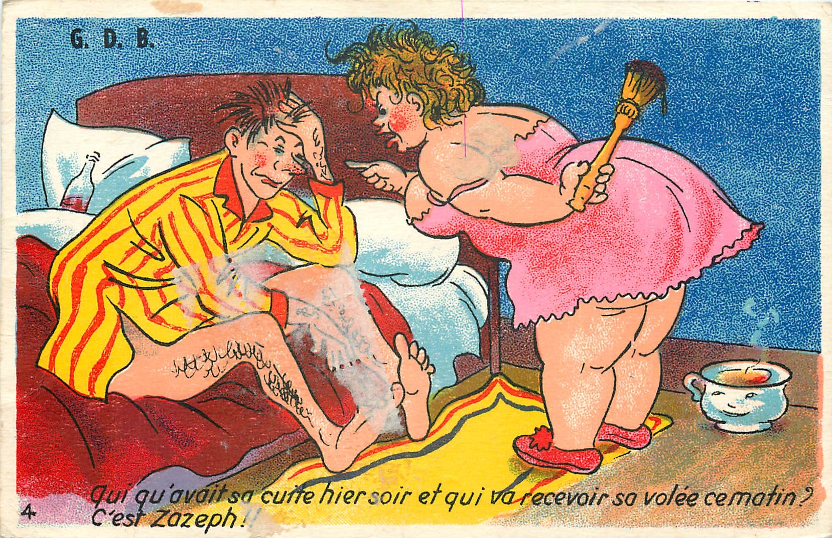 CPA qui qu'avait sa cutte hier et qui va recevoir sa volee ce matin