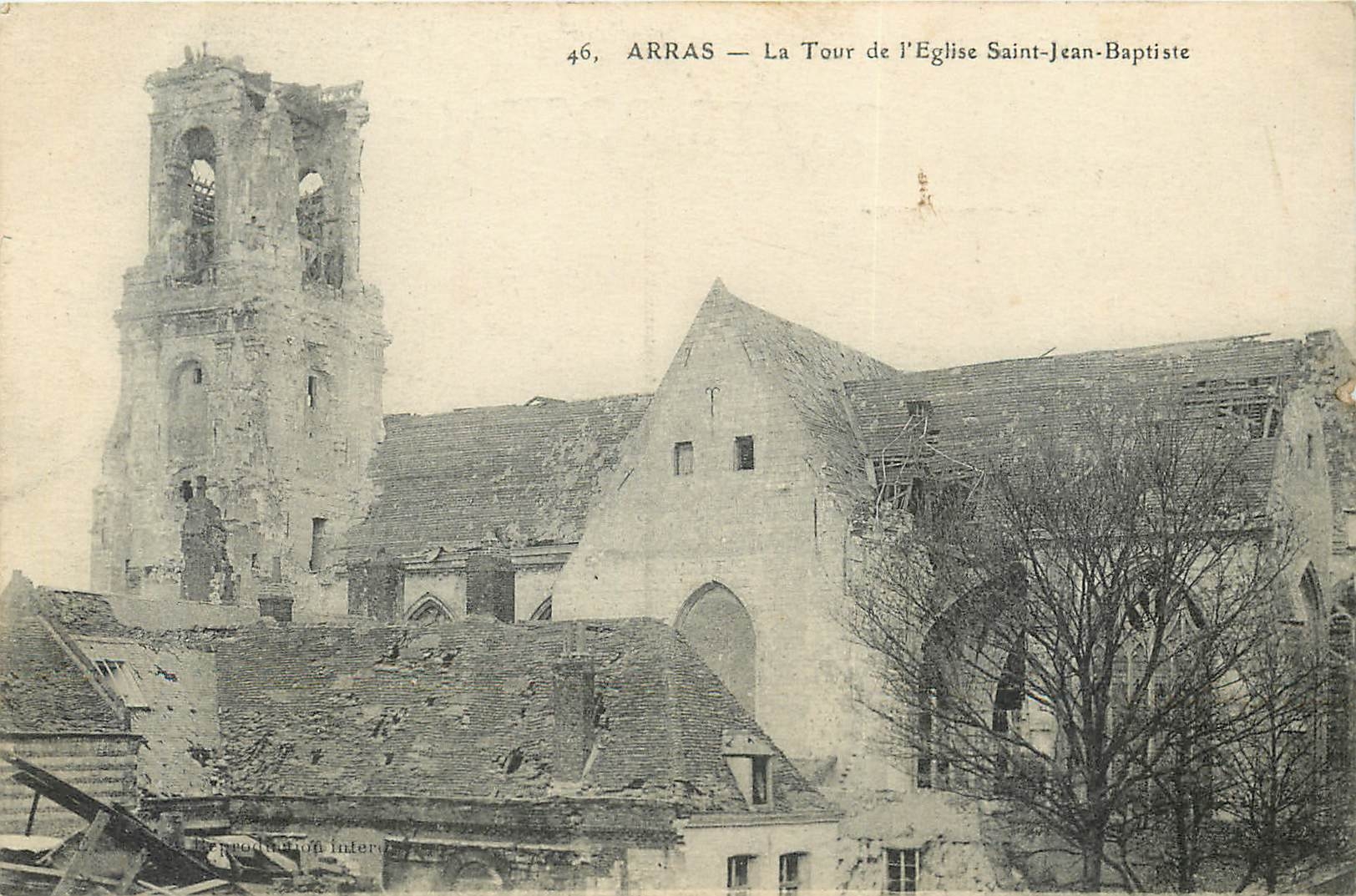 CPA Arras La Tour de l'Eglise Saint Jean Baptiste