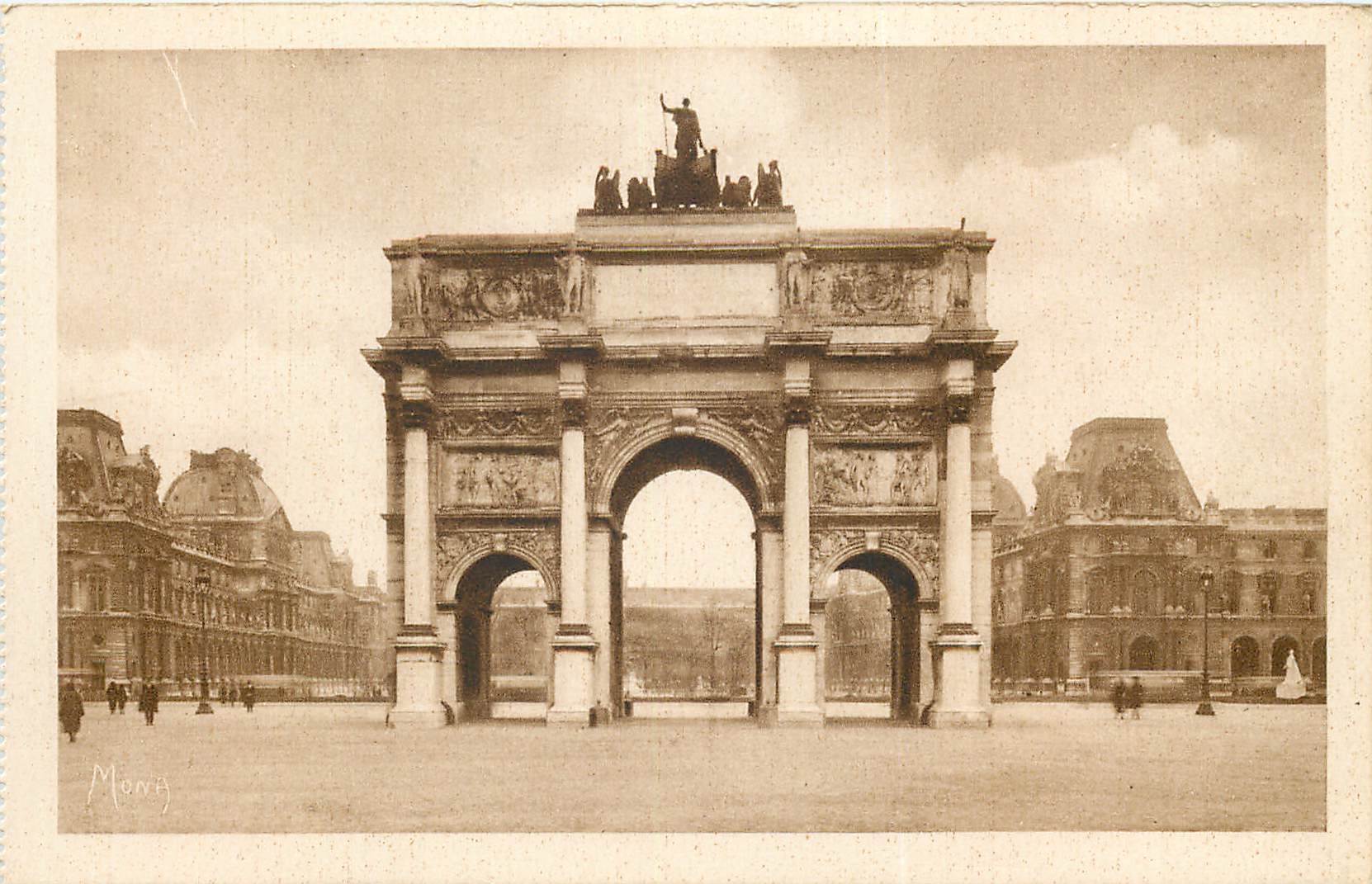 CPA Les Petits Tableaux de Paris l'Arc de Triomphe du Carroussel et le Louvre