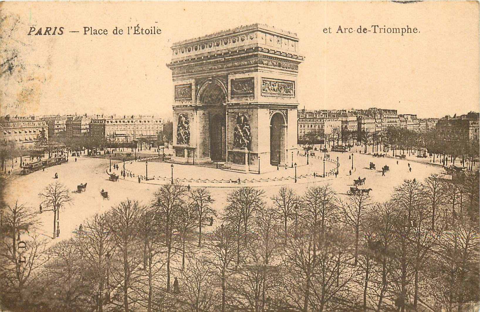 CPA Paris Place de l'Etoile et Arc de Triophe