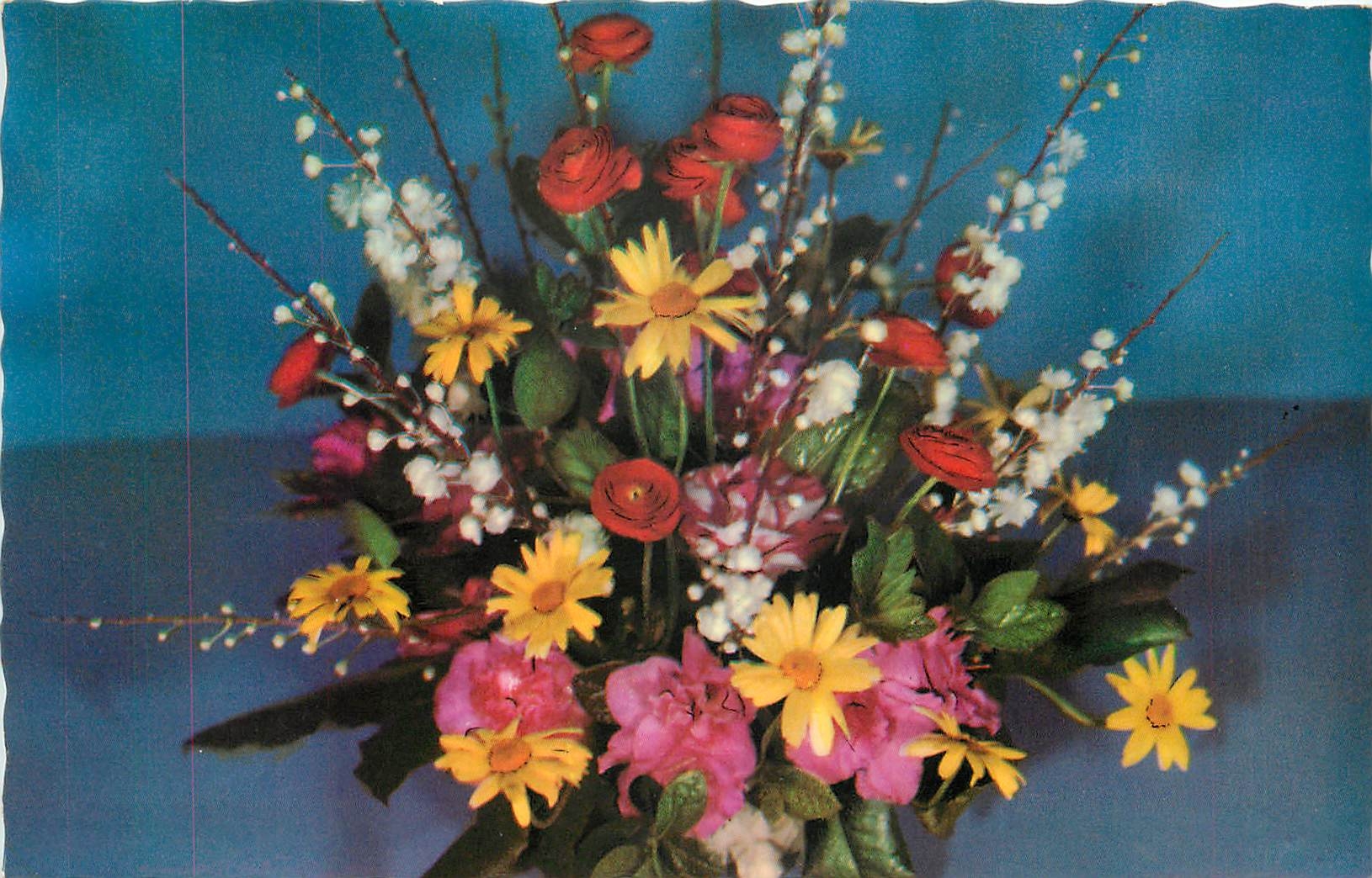 CPA bouquet de fleurs