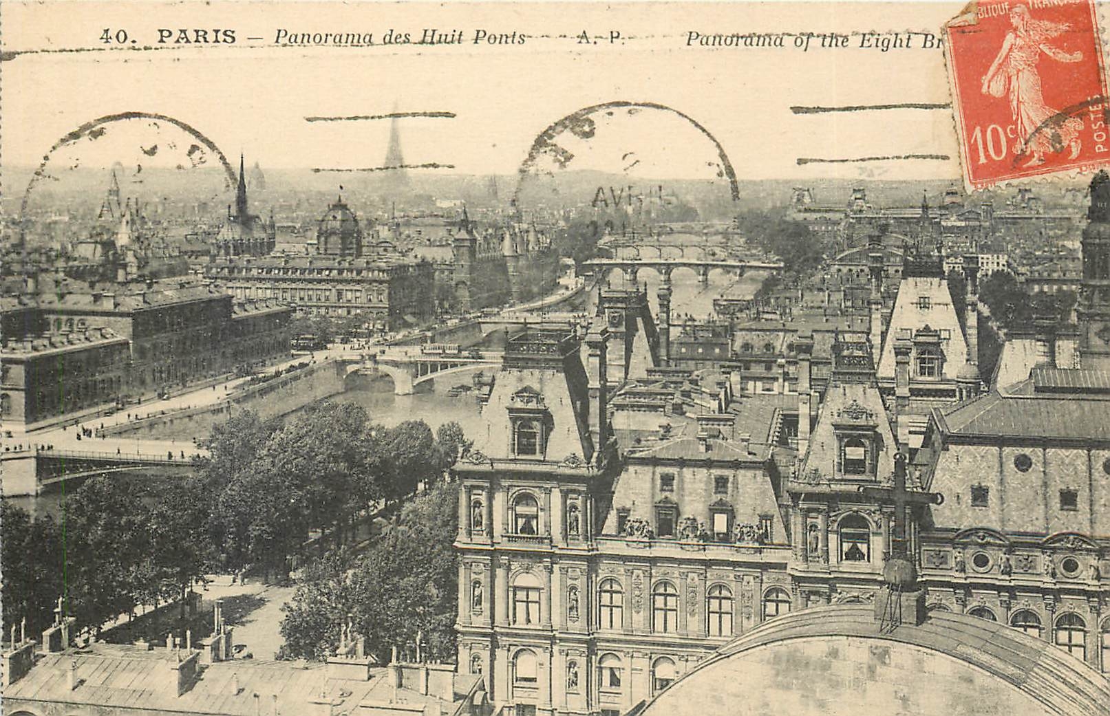 CPA Paris Panorama des Huits Ponts