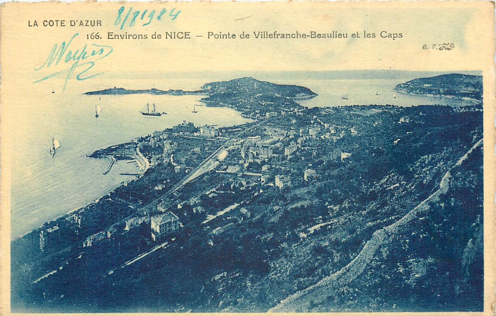 CPA Env de Nice Pointe de Villefranche Beaulieu et les Caps