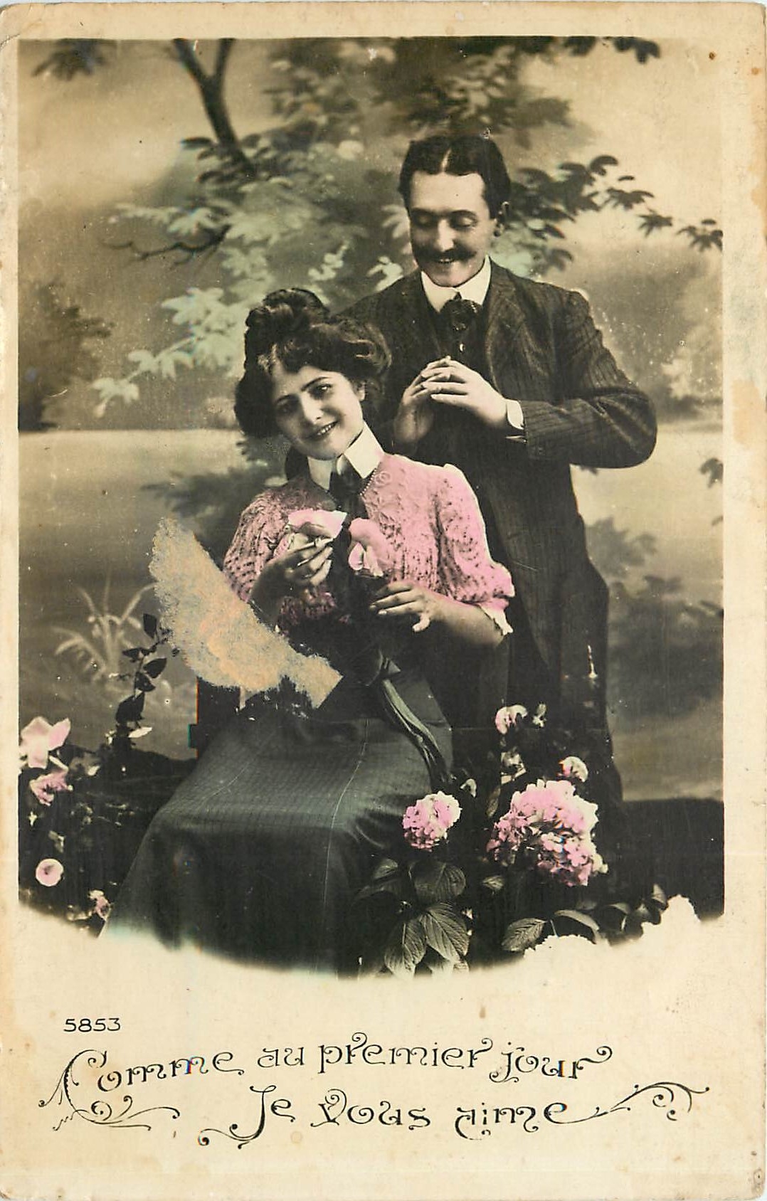 CPA Comme au premier jour je vour aime