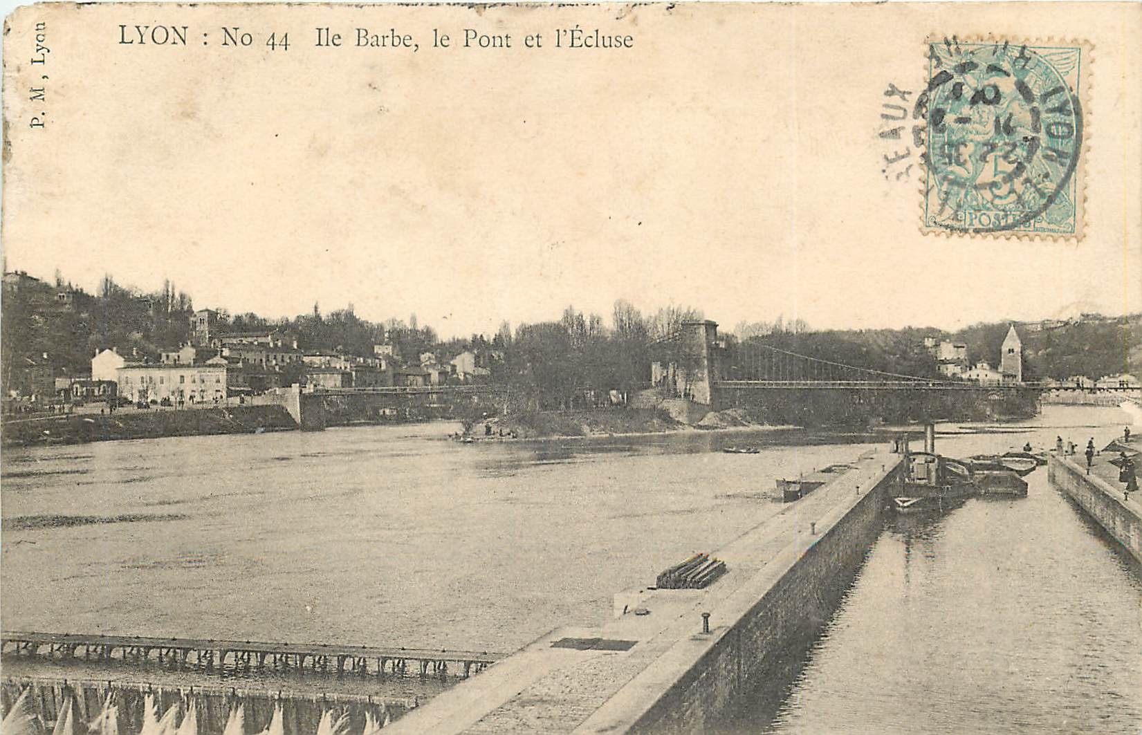 CPA Lyon Ile Barbe le Pont et l'Ecluse