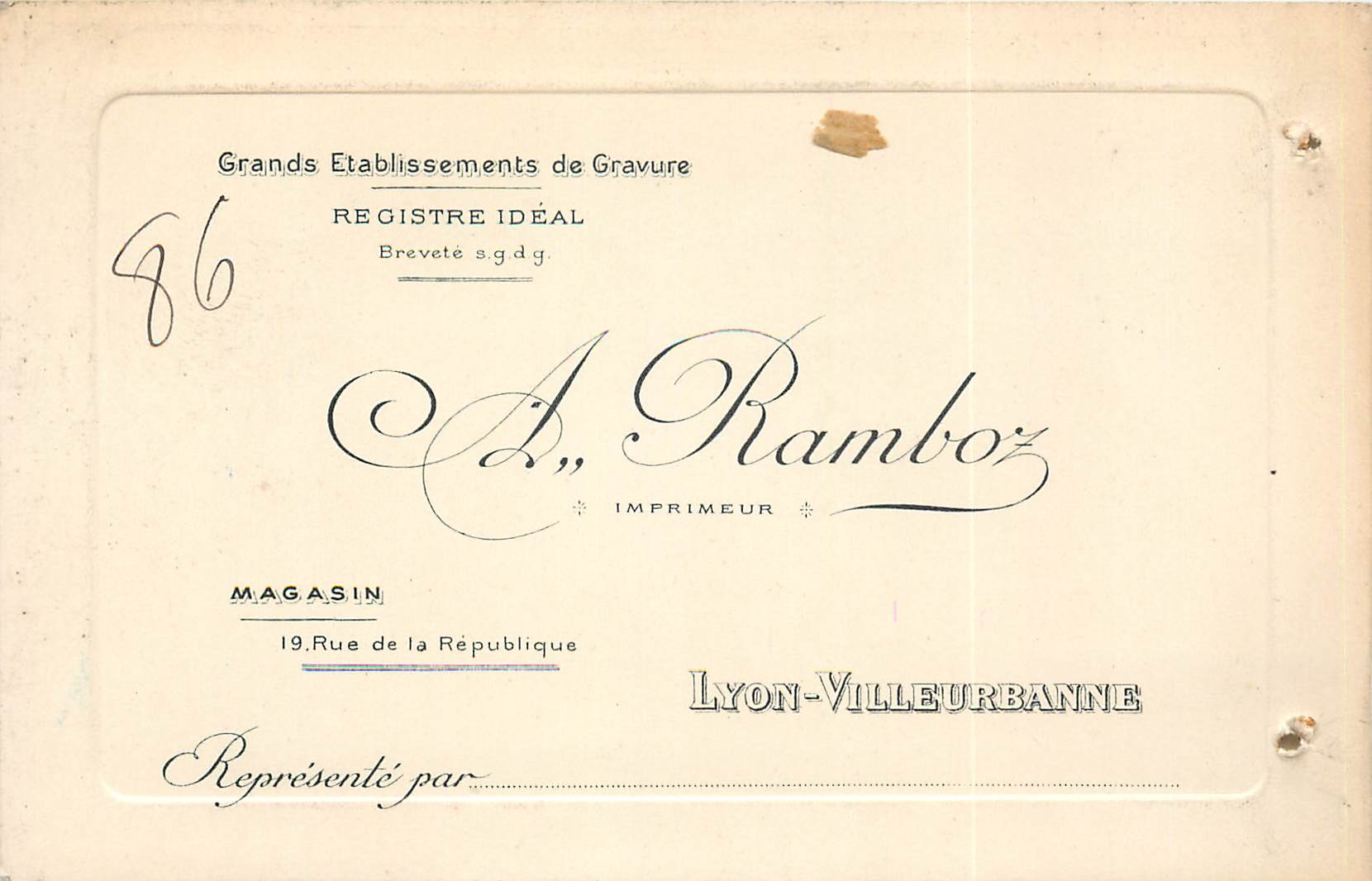 CPA Ramboz imprimeur Lyon Villeurbanne