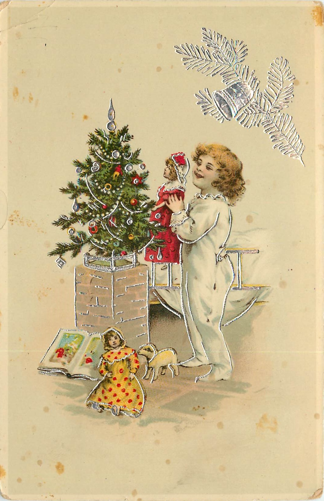 CPA Noel poupées