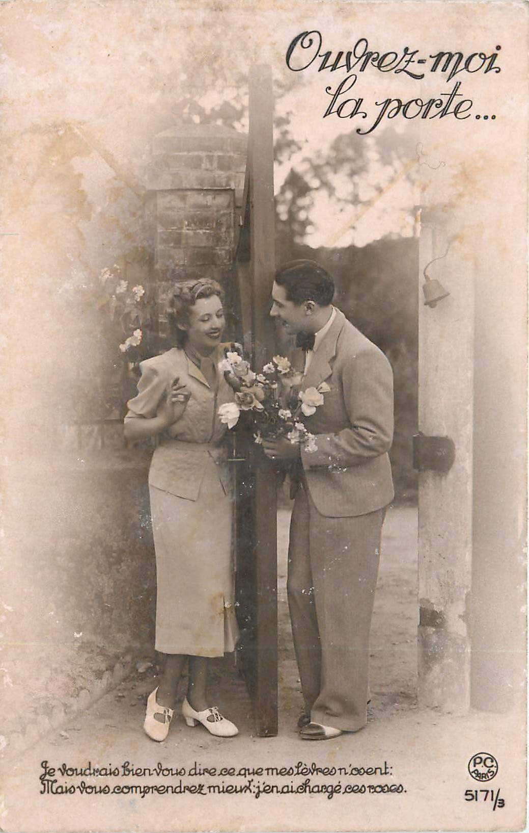 CPA Ouvrez moi la Porte