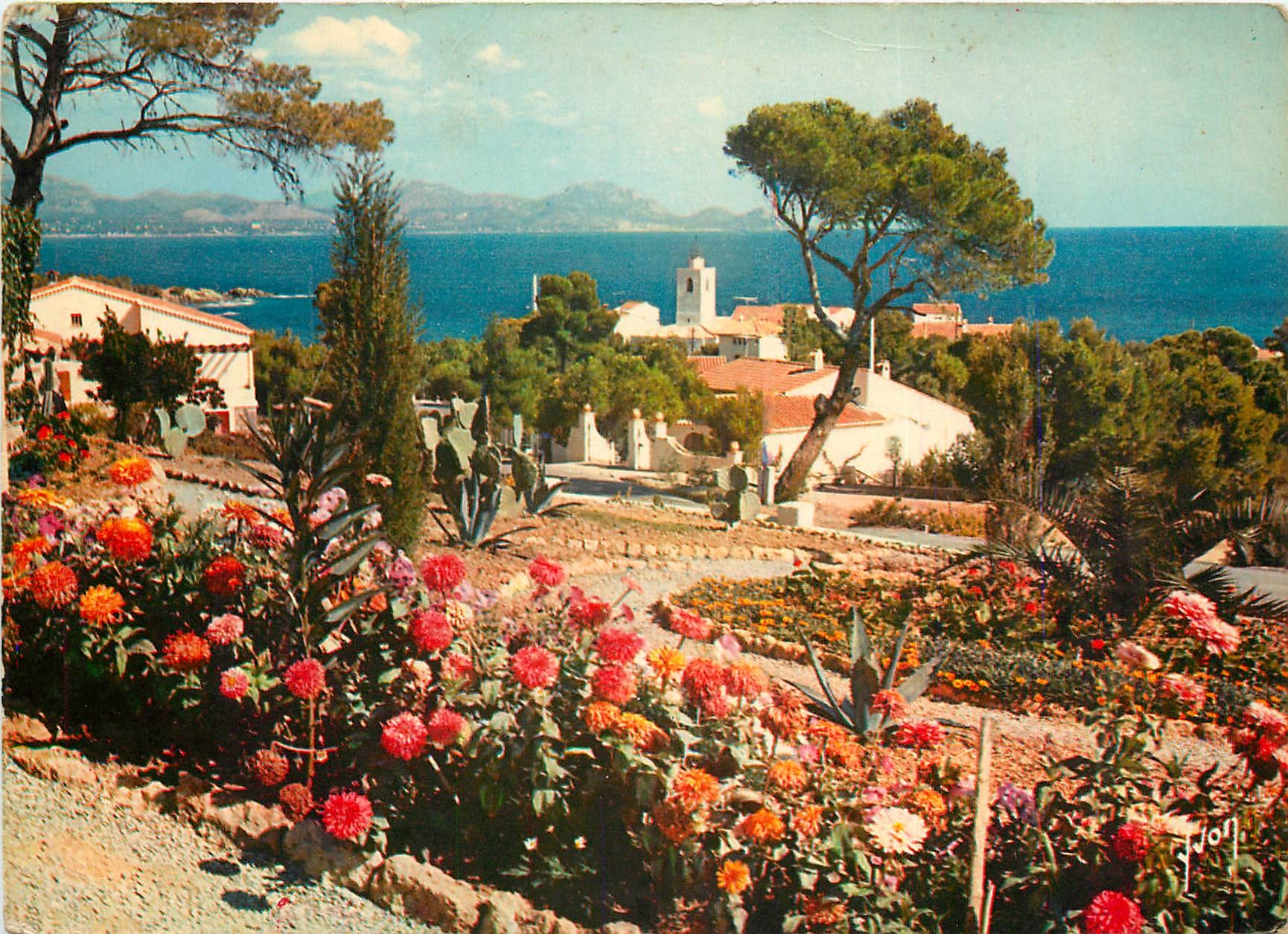 CPSM Calanques des Issambres le Village dans une corbeille de fleurs