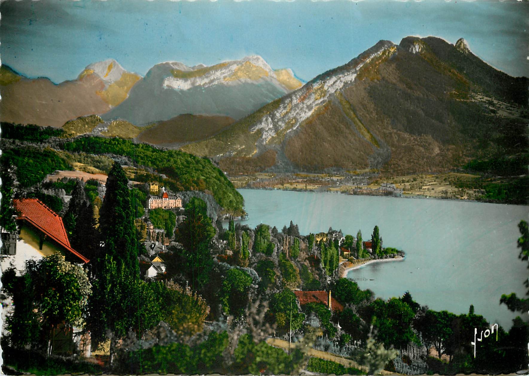 CPSM Lac d'Annecy (Hte Sav) Menthon et le Massif des Bourges
