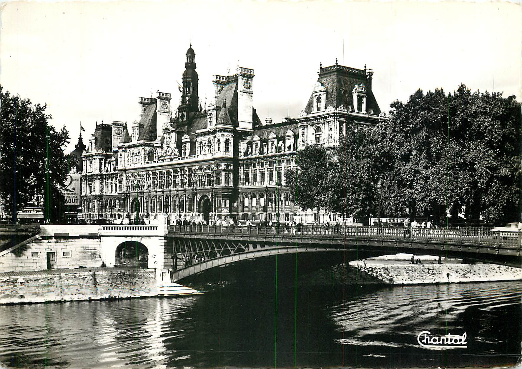 CPSM Paris l'Hotel de Ville et le Pont d'Arcole