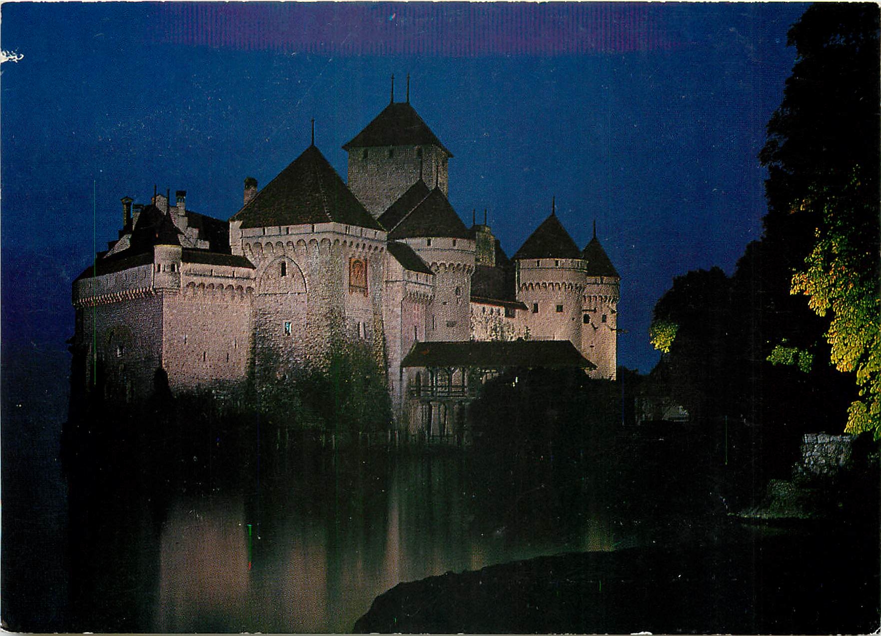 CPSM Chateau de Chillon vu de nuit