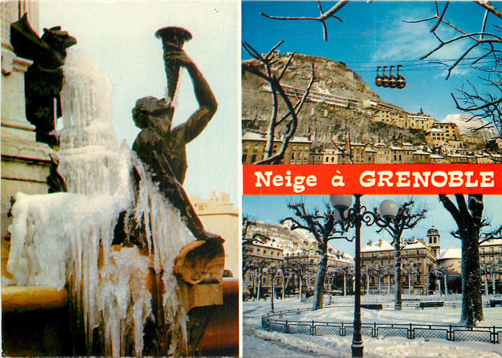 CPSM Grenoble (Isere) Detail de la Fontaine du Centenaire de la Revolution