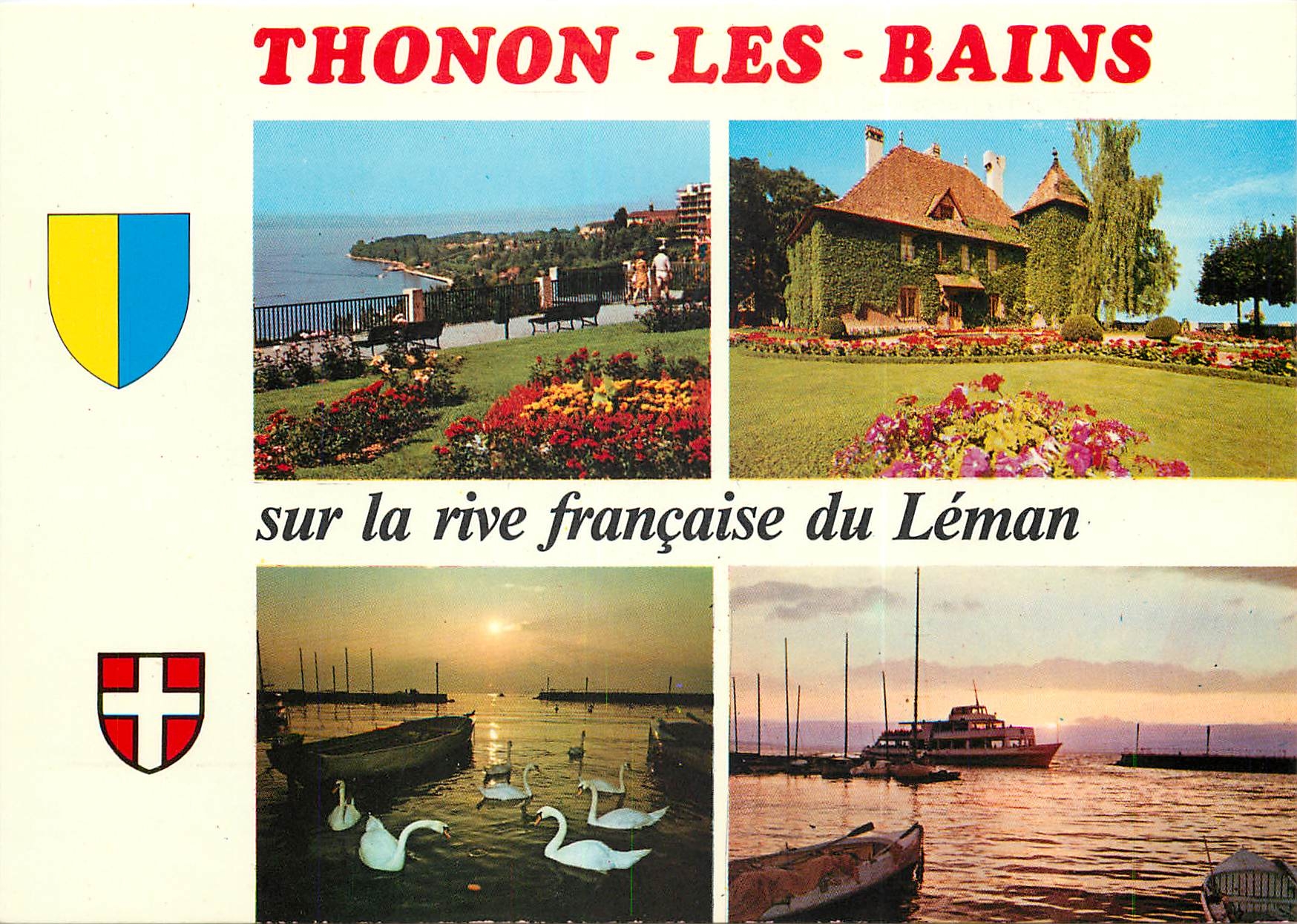 CPSM Thonon les Bains Haute Savoie sur la rive francaise du Leman