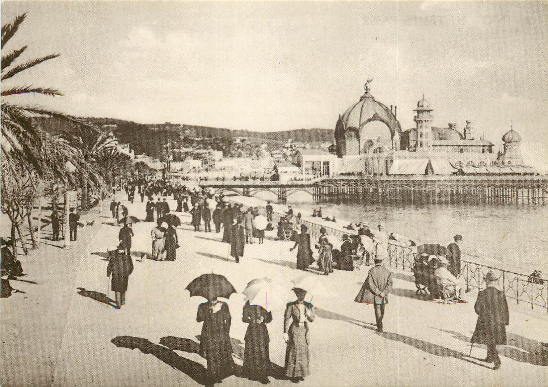 CPSM Nice au Temps Passe la promenade des Anglais et le Casino de la Jetee en 1900 REPRODUCTION