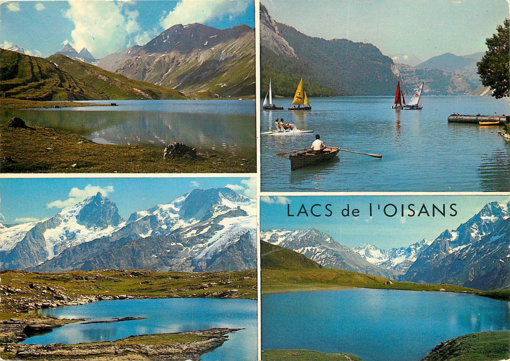 CPSM Lacs de L'Oisans Lac du Goelon et Aiguilles d'Arves Voiliers sur le Lac  du Chambo