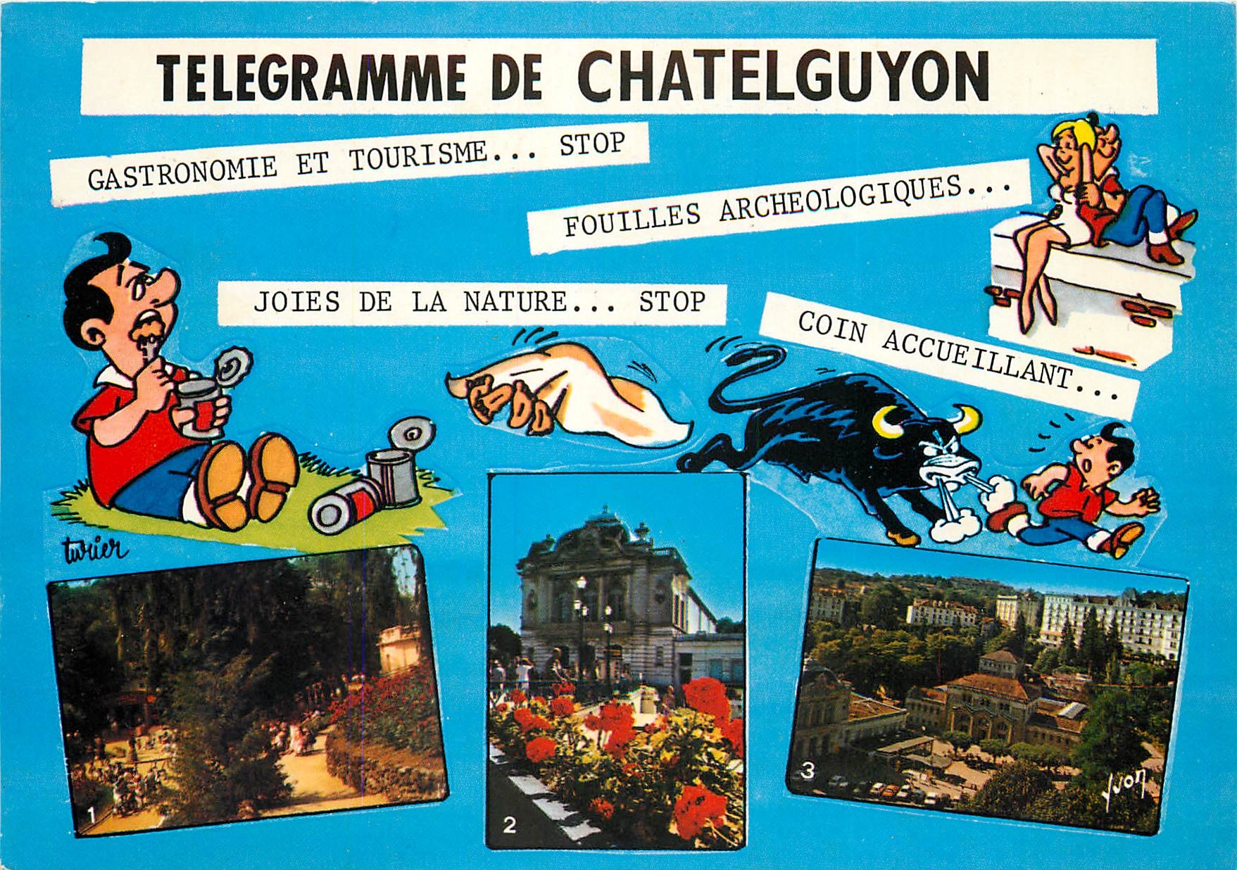 CPSM Chatelguyon (Puy de Dome) Le Parc Thermal le Casino Vue generale