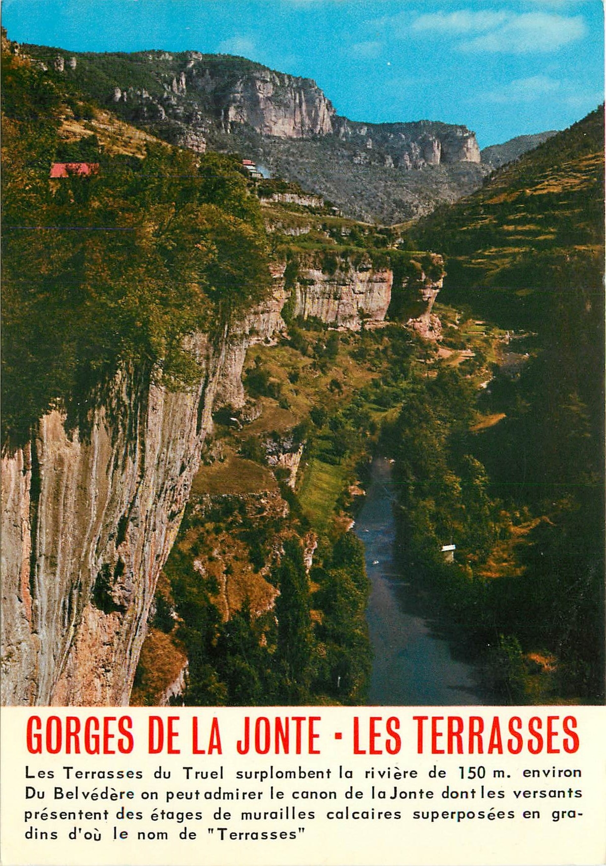 CPSM En Parcourant les Gorges de la Jonte (Lozere) Les Terrasses du Truel