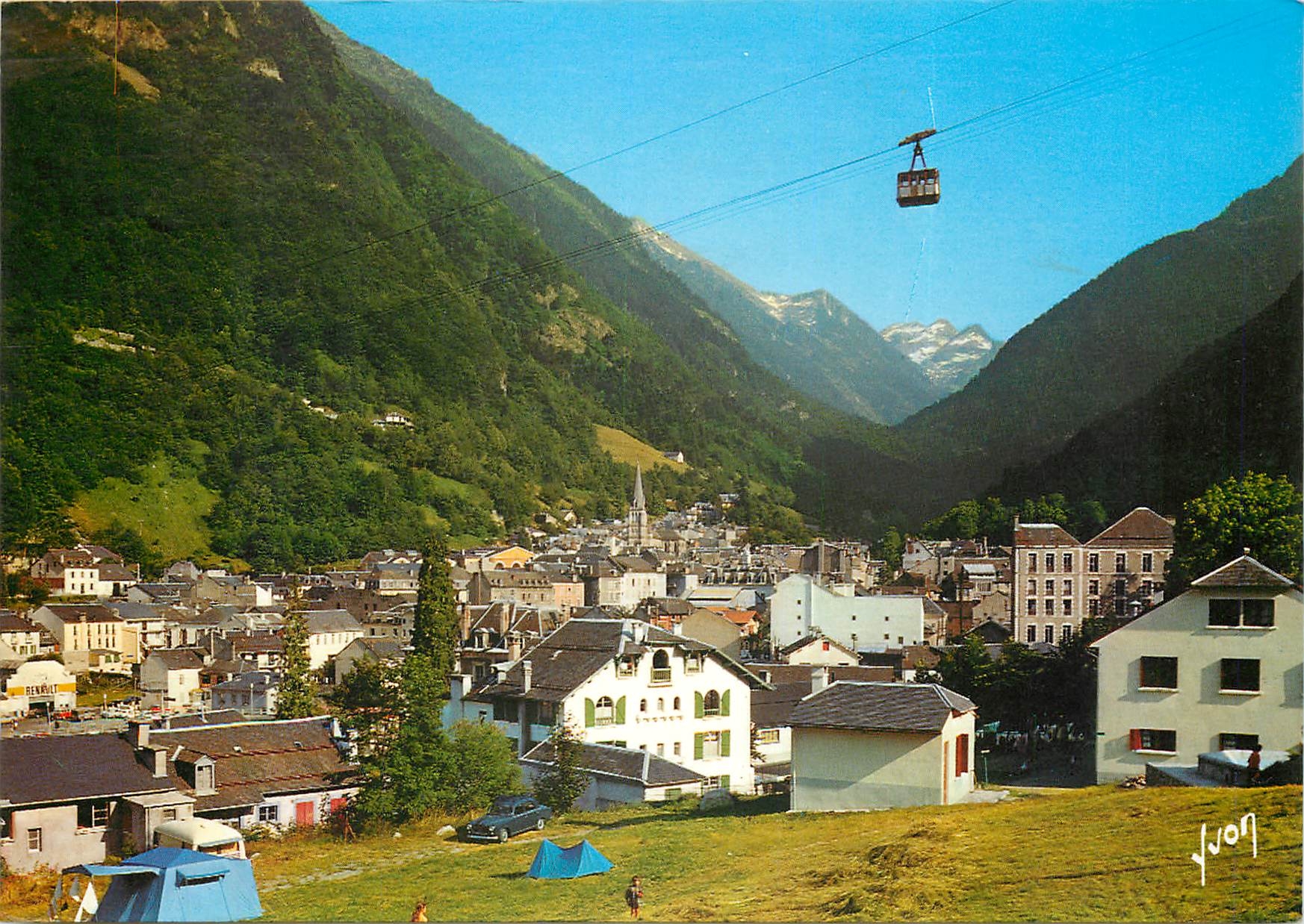 CPSM Cauterets (H P) Vue generale et le Telepherique