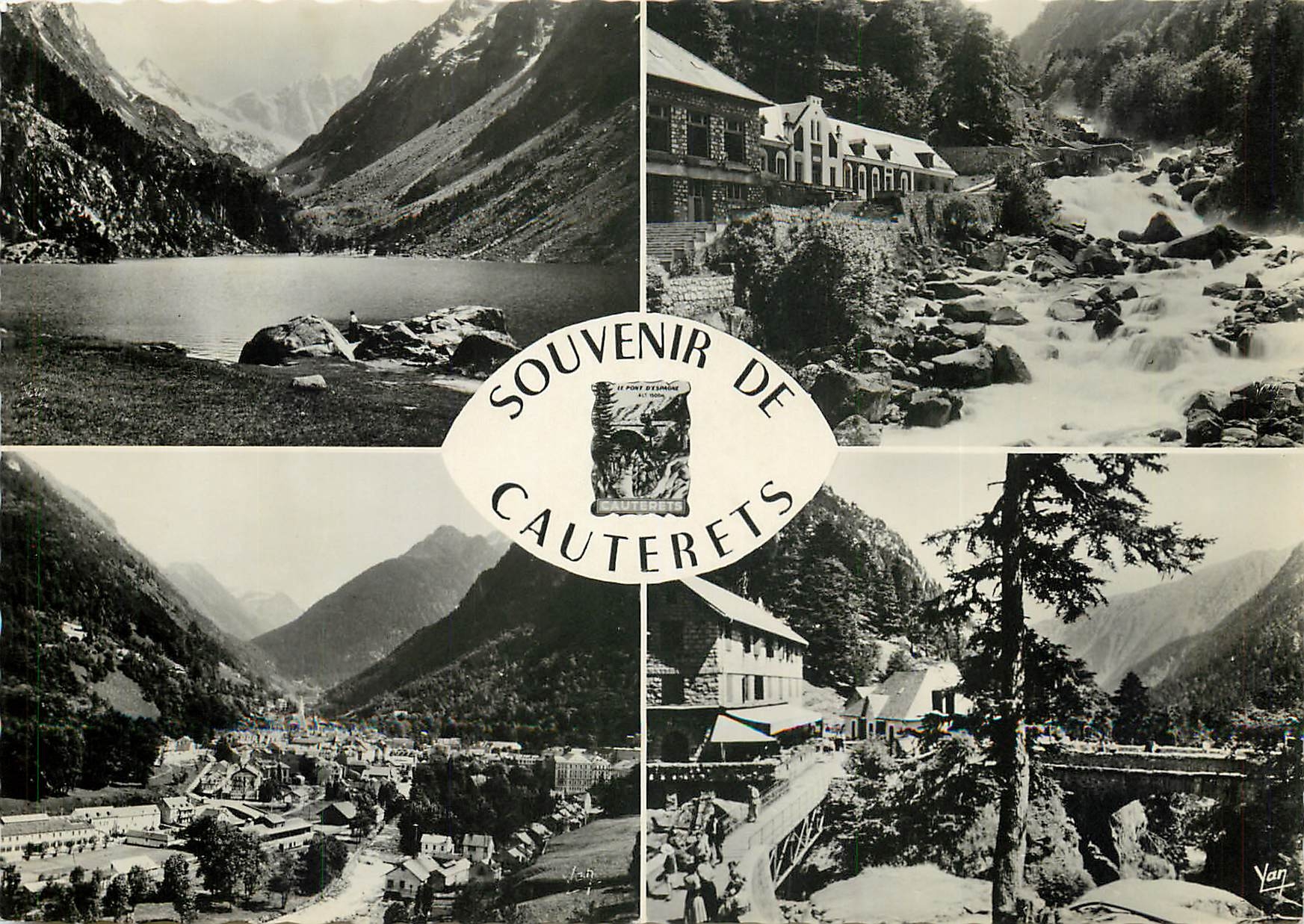 CPSM Souvenir de Cauterets lac de Gaube (alt 1800 m) la Raillere Gave de Jeret