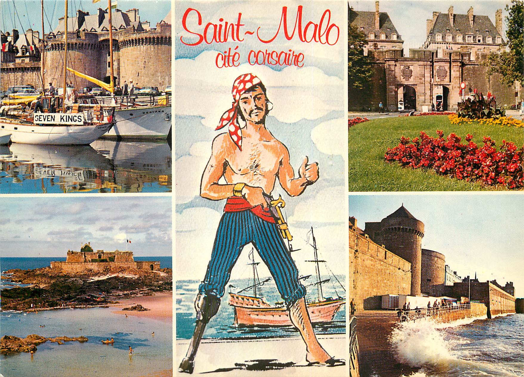 CPSM Saint Malo Cite Corsaire La Grande Porte les Portes St Vincent et St Thones et le Fort national