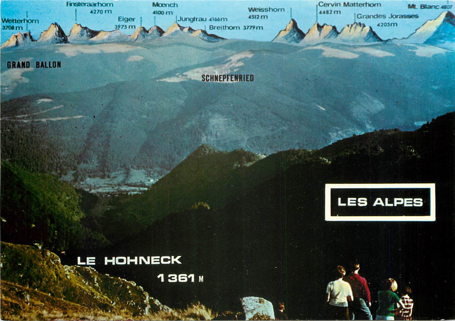 CPSM Les Hautes Vosges le Honneck (alt 1366 m) les alpes vues de l'Hotel du Honneck Bernez