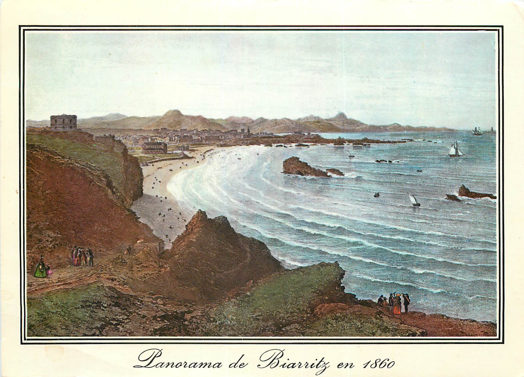 CPSM Biarritz Vieilles Gravures de 1860