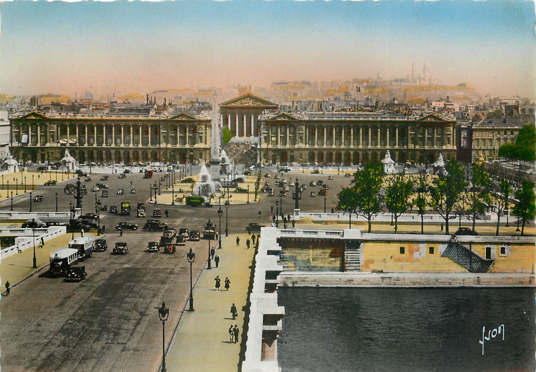 CPSM Paris Vue generale de la place de la concorde et la bute Moutmartre