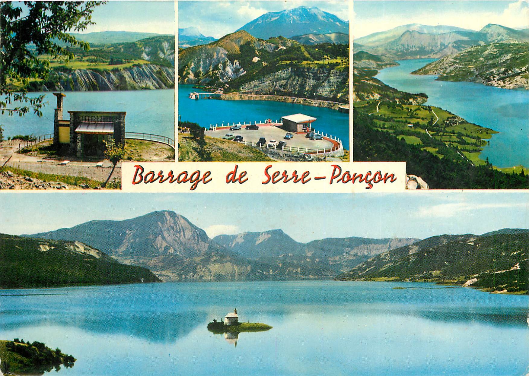 CPSM Barrage de Serre Poncon (H A) construit a 120 m au dessus de l'ancien lit de la Durance