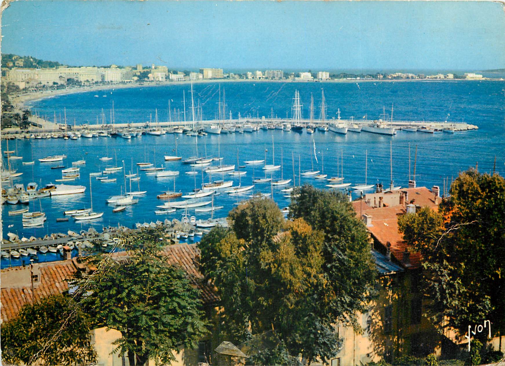 CPSM Cannes (Alpes Maritimes) vue panoramique sur le port et la rade
